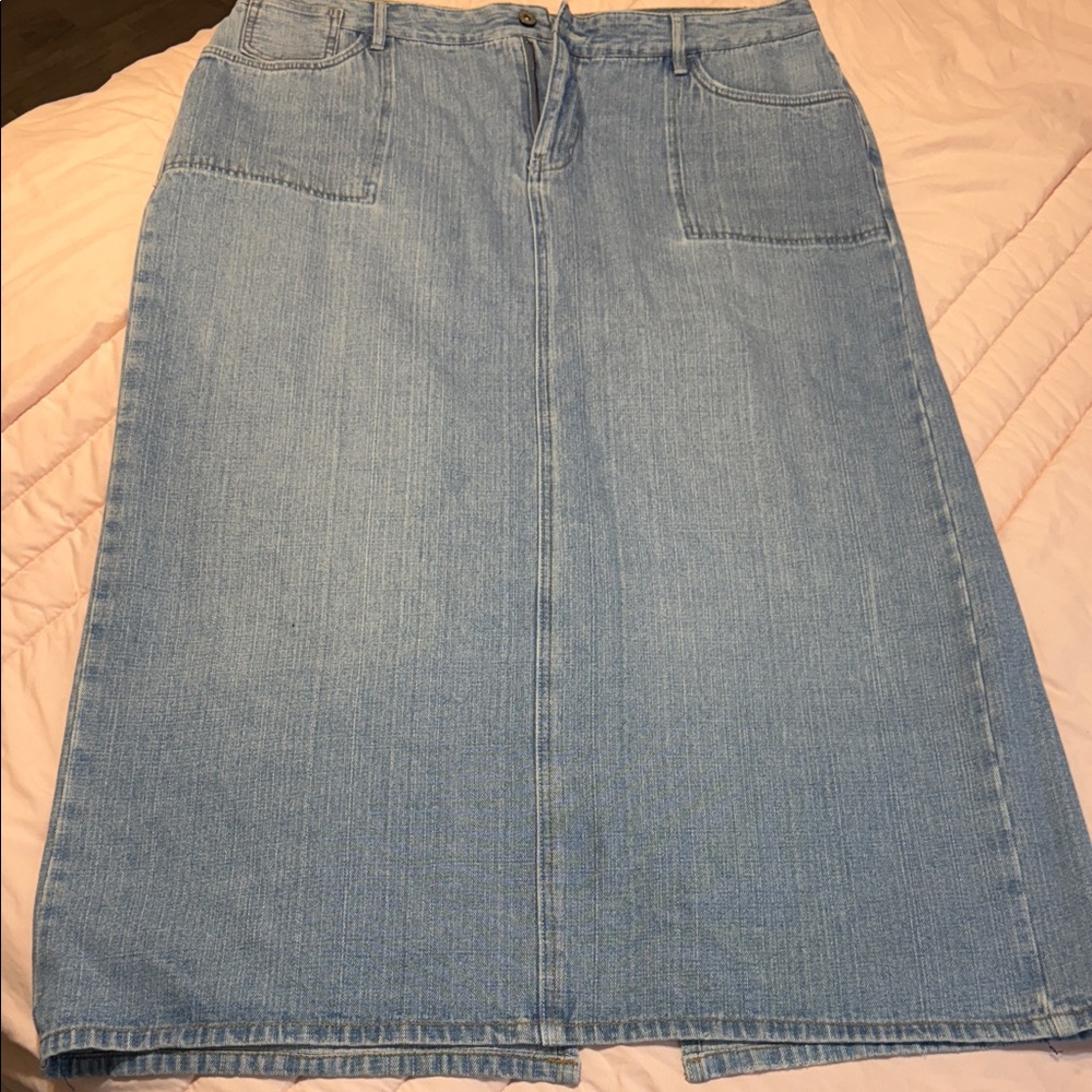 Cato Light Blue Denim A-Line Skirt